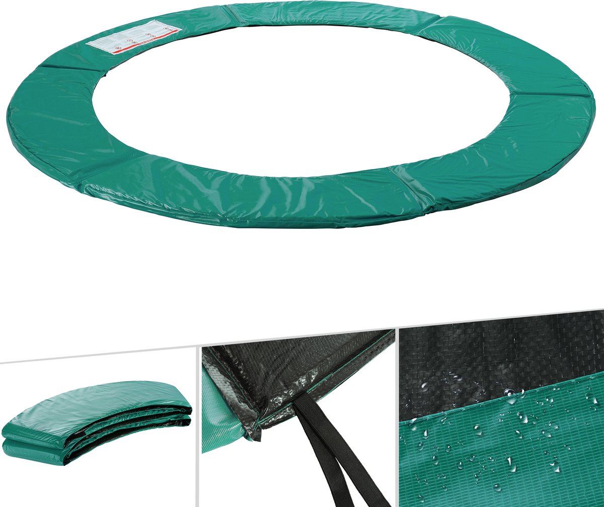 AREBOS Randafdekking voor trampoline | 366 cm | Randbescherming | Veiligheidsmat, 100% UV-bestendig | Scheurvast trampoline accessoires | Groen